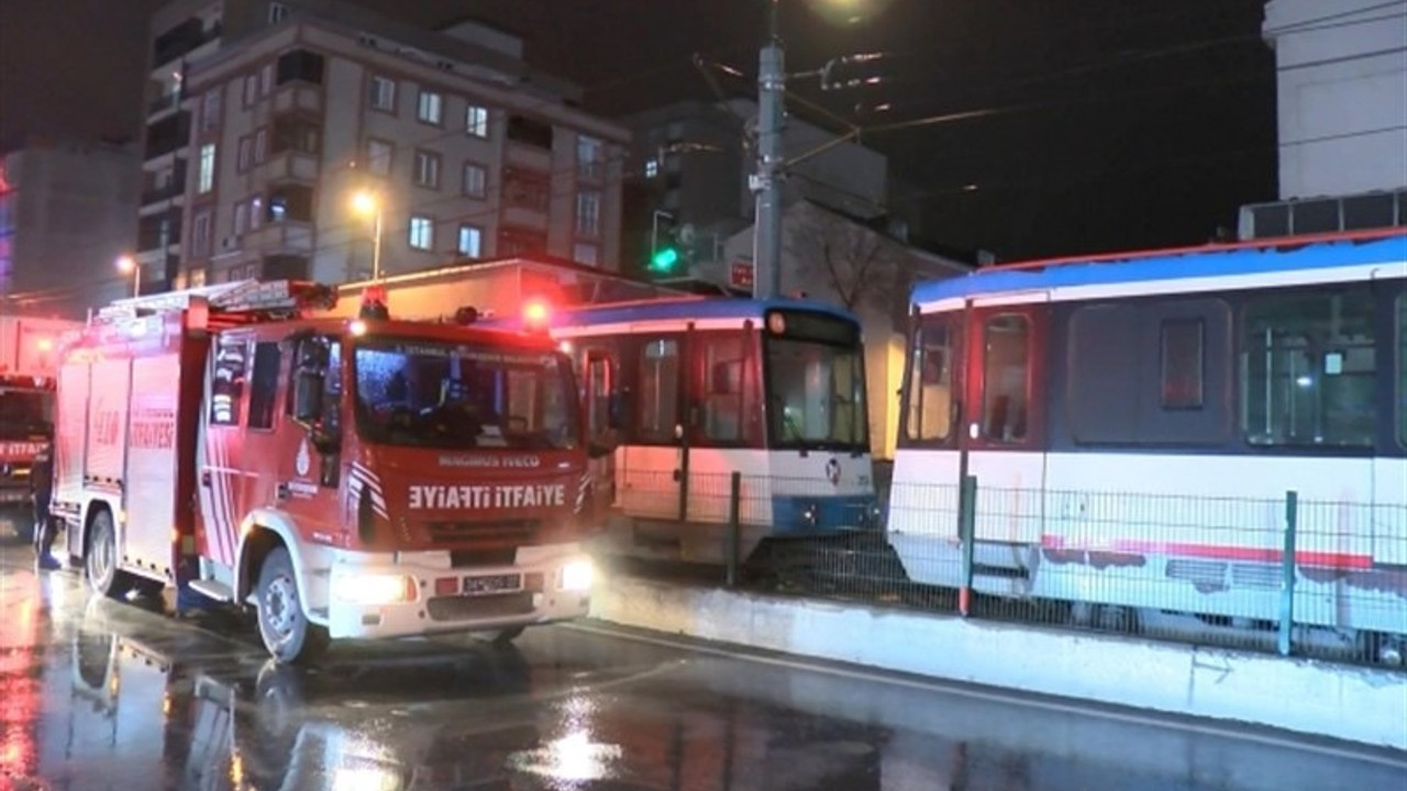 İstanbul'da tramvayda yangın