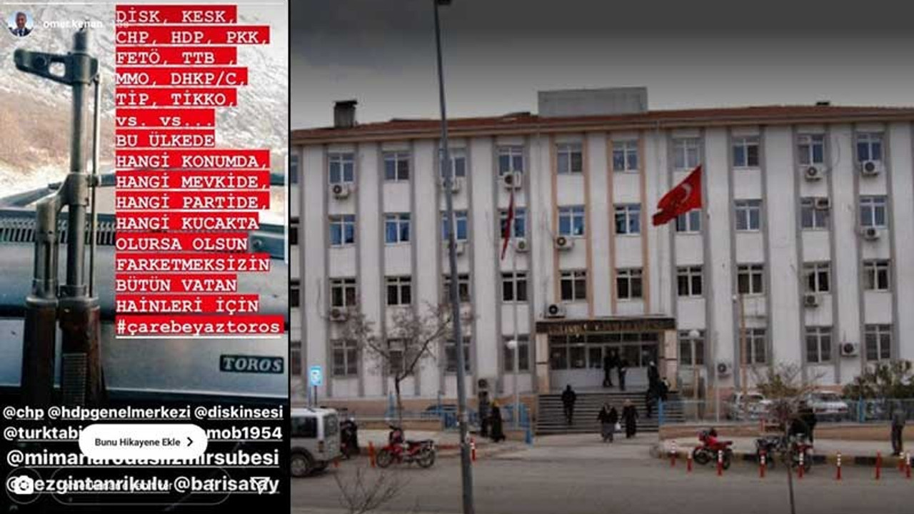 Antep Vefa Sosyal Destek Grubu görevlisinden silahlı tehdit mesajı