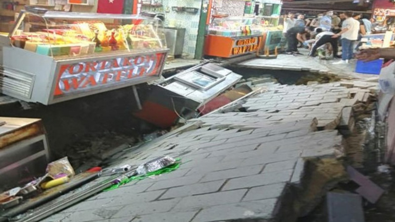 Ortaköy'de sokak göçtü