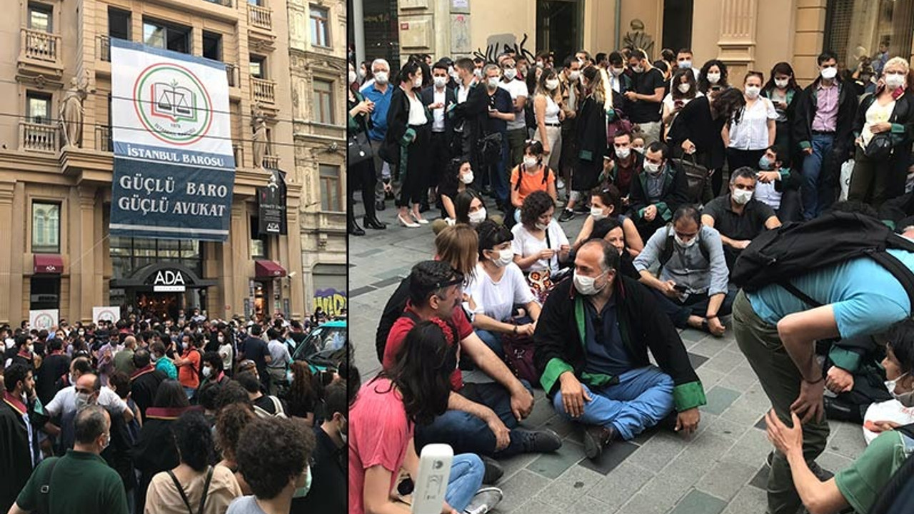 İstanbul Barosu avukatları Ankara'daki polis ablukasını protesto etti: Faşizme karşı omuz omuza