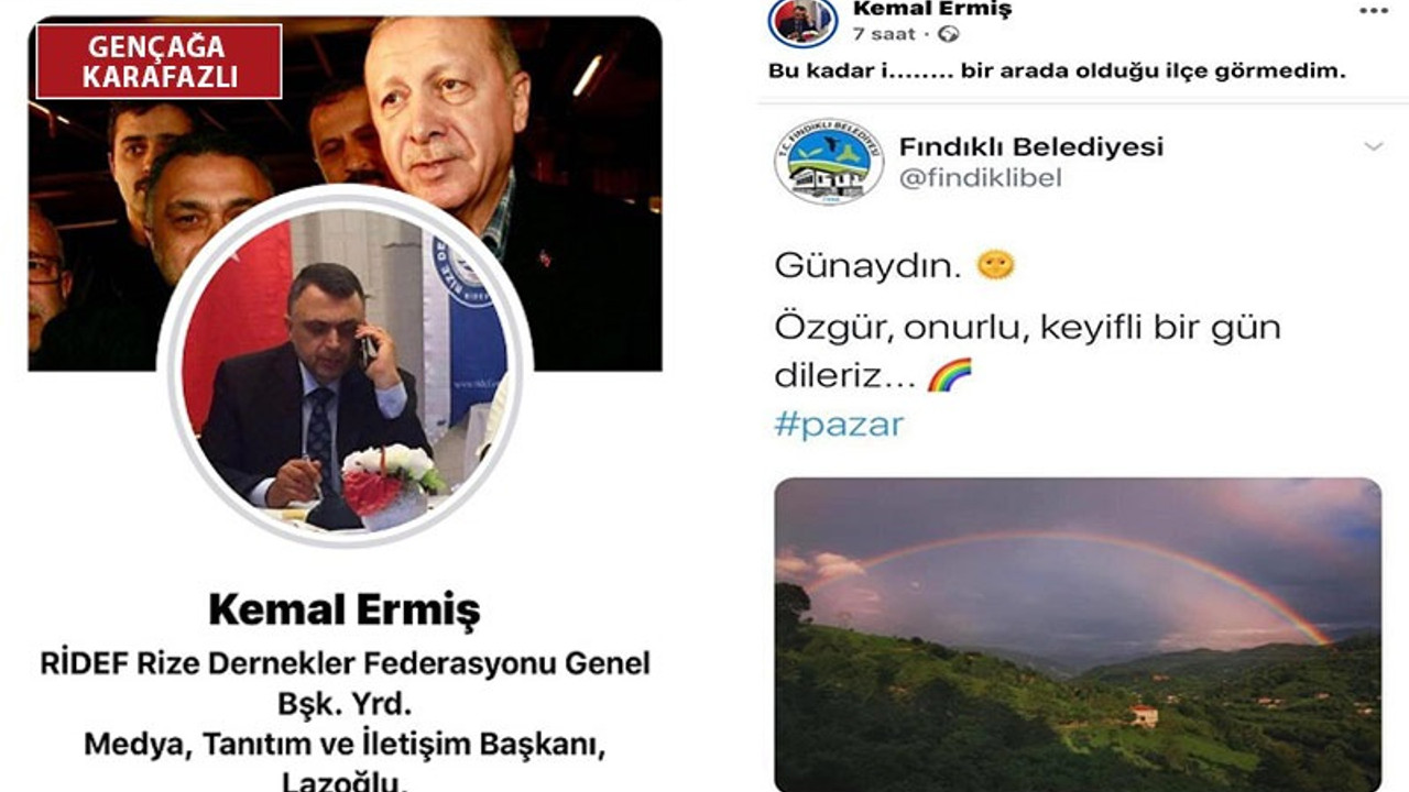 'Erdoğan sevdalısı' Rizeli yönetici, gökkuşağı renklerine anlam yükleyip Fındıklı halkına hakaret etti