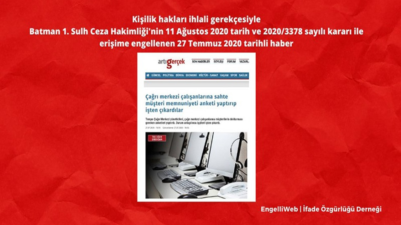 Tempo Çağrı Merkezi'nde işçi kıyımı haberine engelleme