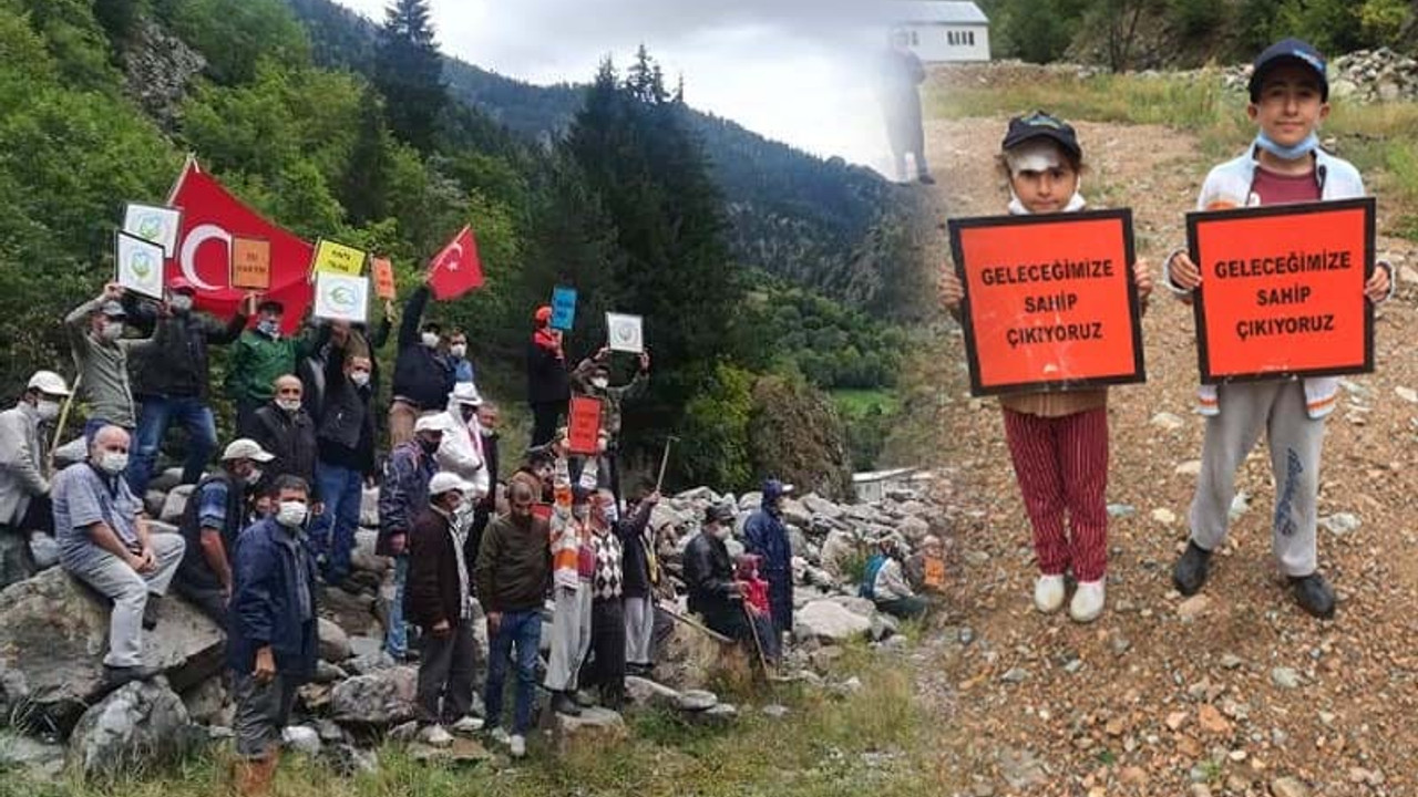 Köylüler HES şirketinin tahrip ettiği alana fidan dikti