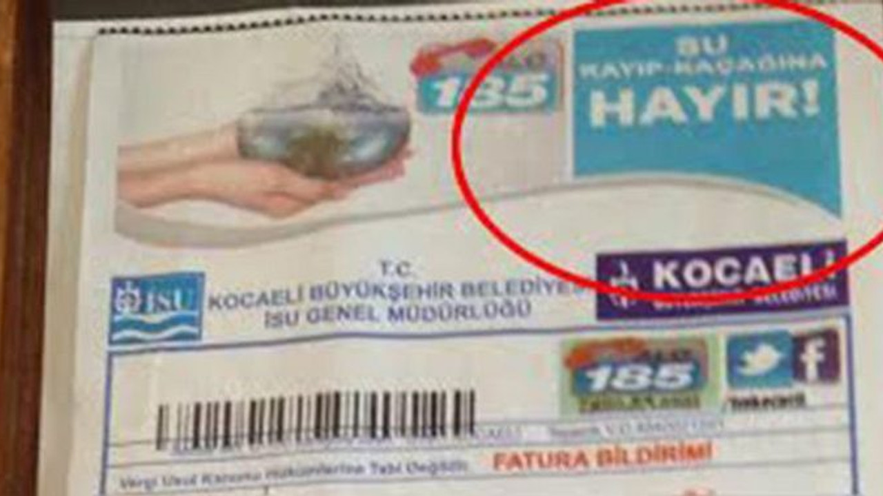 Su faturasındaki 'Hayır'a sansür