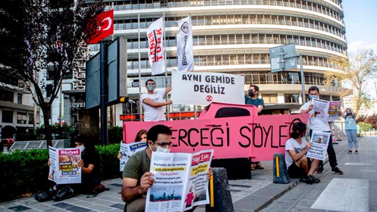 Yokoluş İsyancılarından Habertürk ve Yapı Kredi önünde eylem