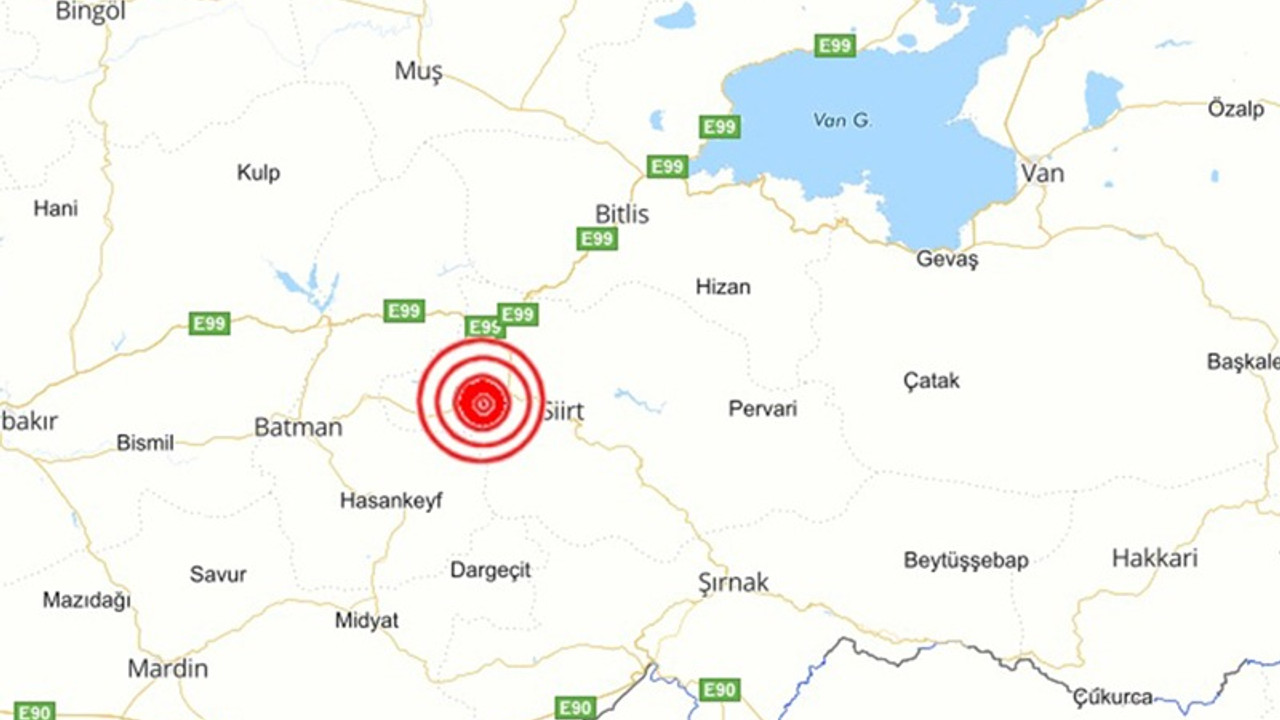 Siirt'te 5.2 büyüklüğünde deprem