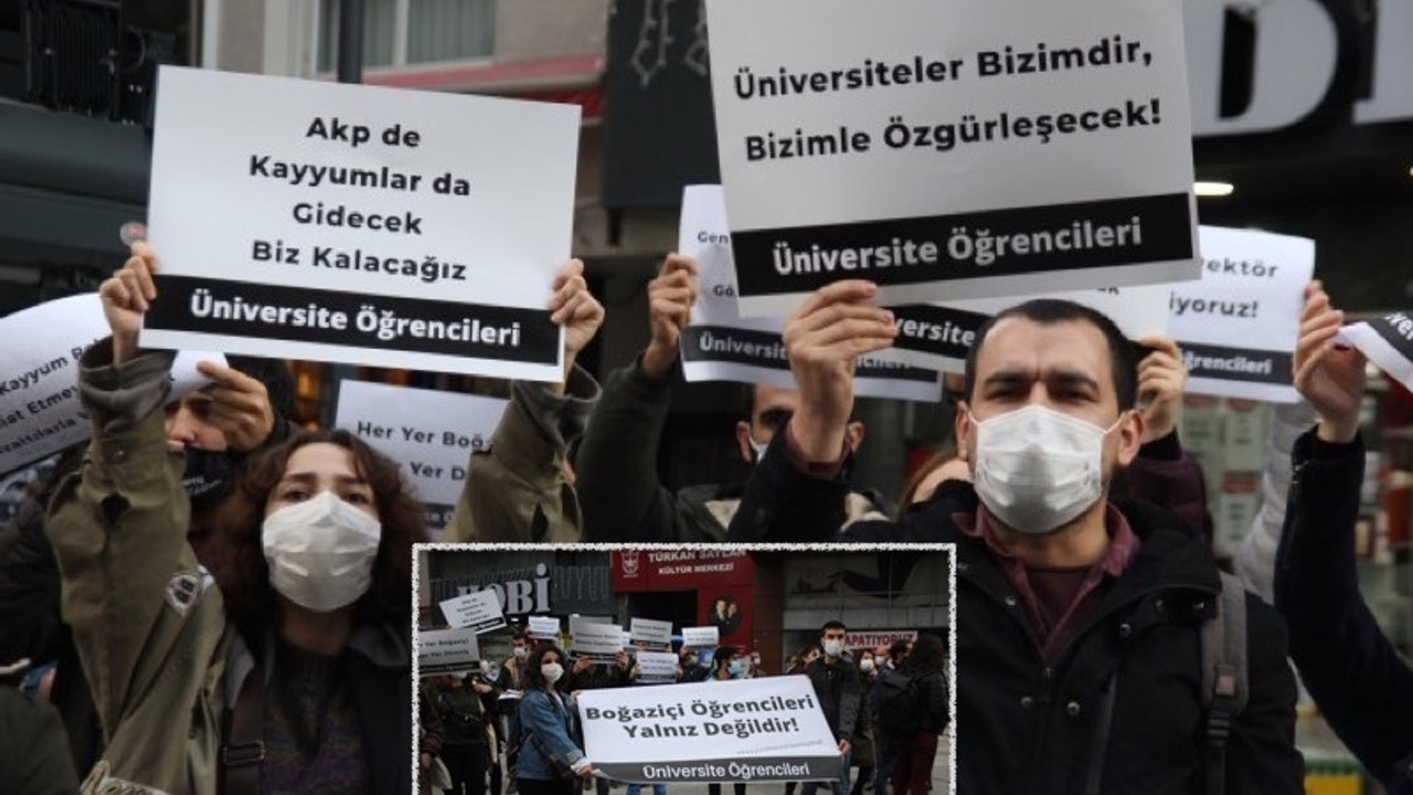 'Kayyım rektör' Melih Bulu'ya bir protestoda İzmir'den