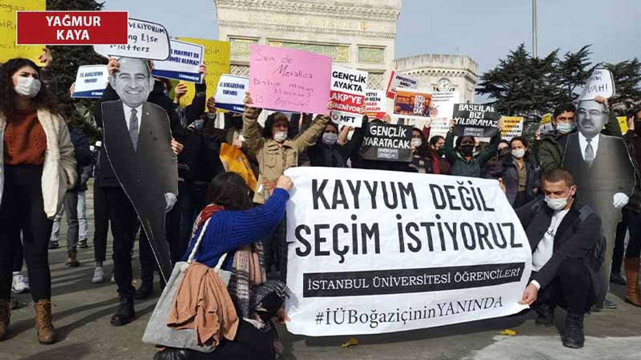 İstanbul Üniversitesi öğrencilerinden Boğaziçi eylemi: Tüm atanmış rektörler istifa etsin