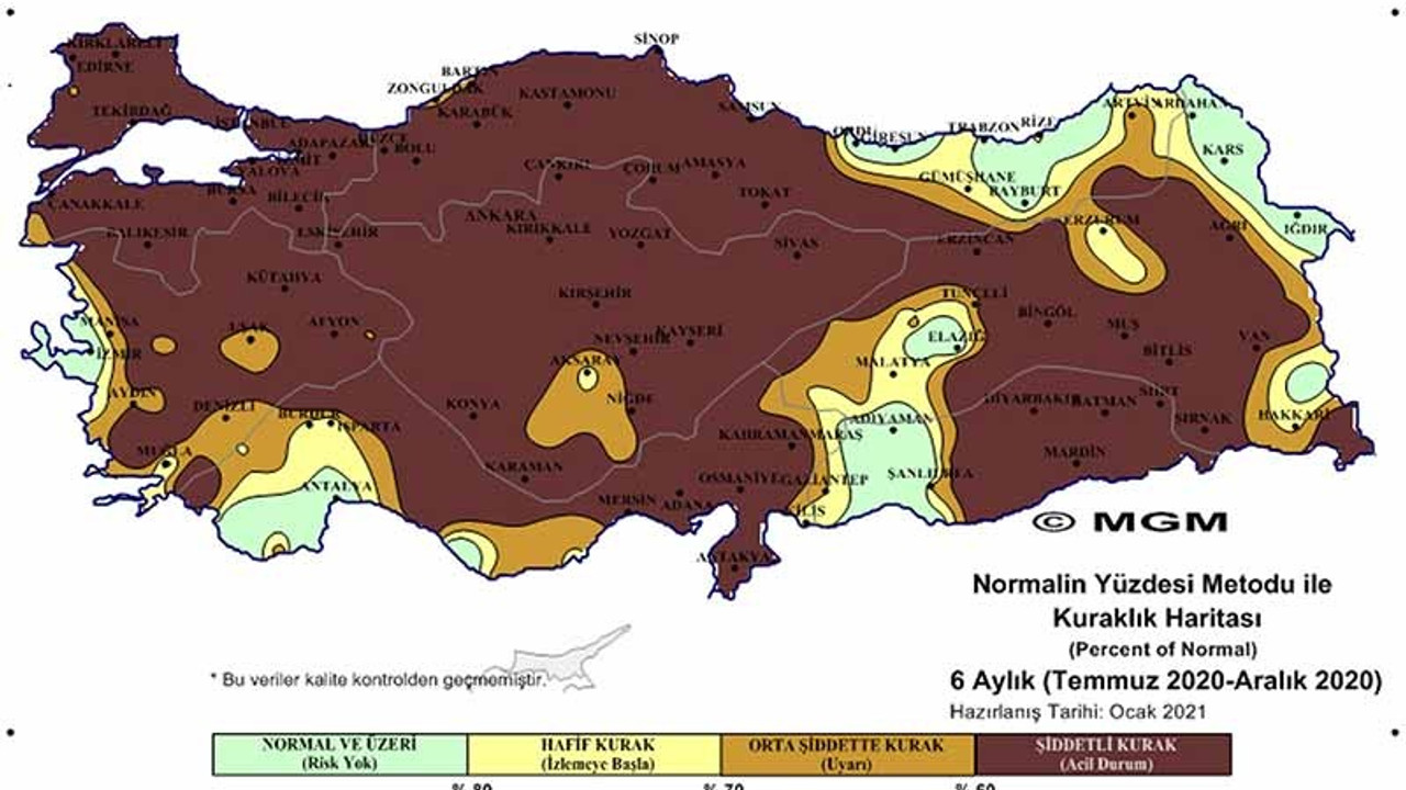 Haritaların gösterdiği ve uzmanların dikkat çektiği 'kuraklık tehdidi' büyüyor