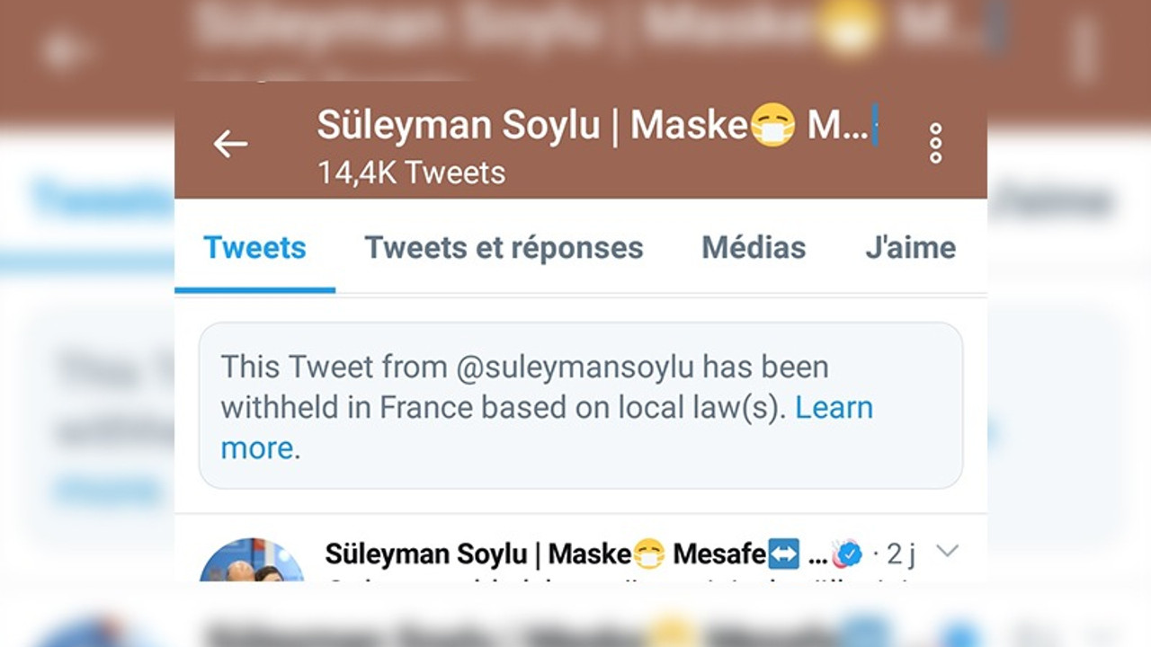 Twitter, Soylu'nun LGBTİ'lere nefret söylemi içeren tweet'ini Fransa'da engelledi