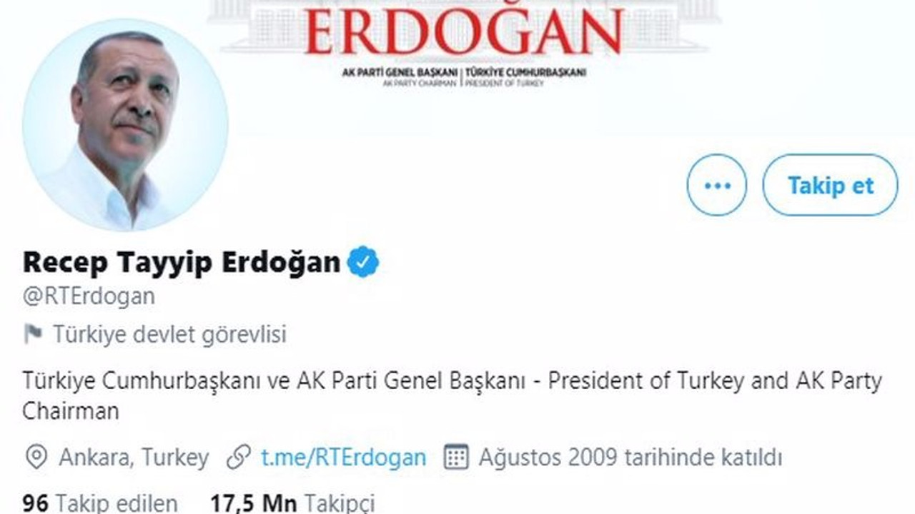 Twitter Erdoğan'ı 'devlet görevlisi' diye etiketledi, Pelikan'ın hesabını da askıya aldı