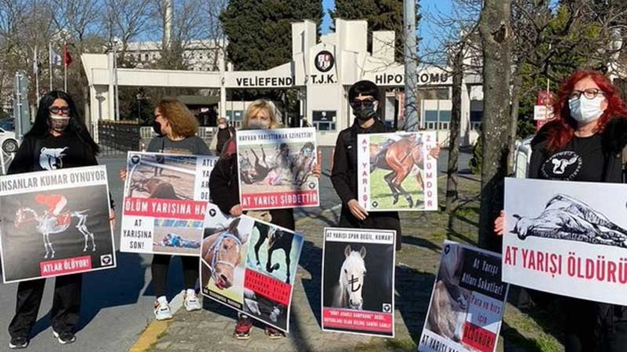 Veliefendi'de at yarışı protestosu