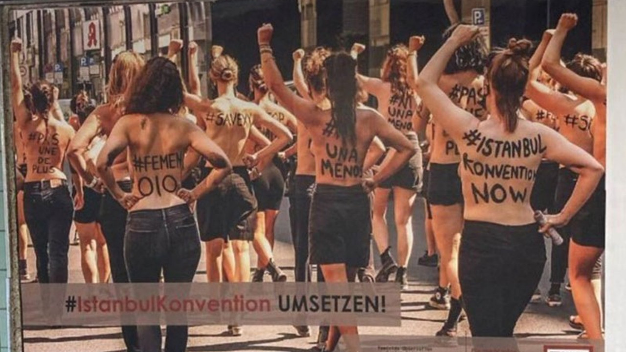 FEMEN'den İstanbul Sözleşmesi eylemi