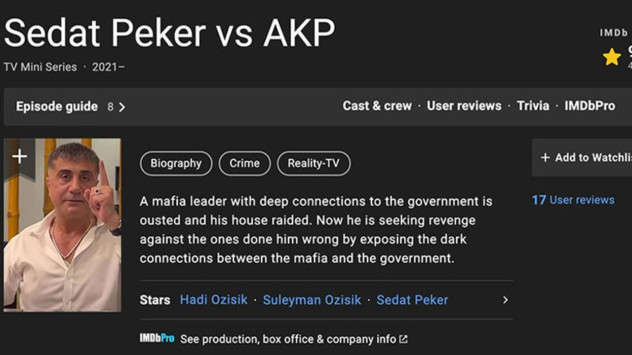 IMDb, Sedat Peker sayfasını yayından kaldırdı