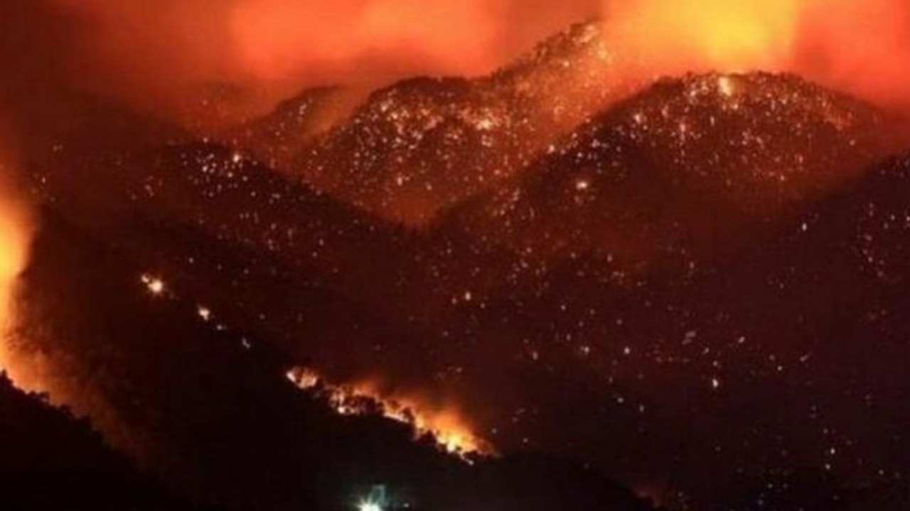 Marmaris'te rüzgarın şiddetiyle büyüyen yangın devam ediyor