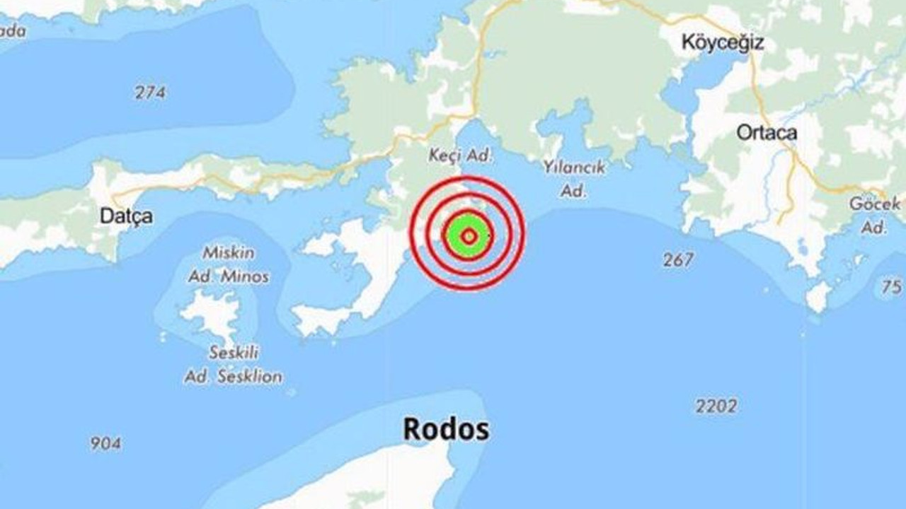 Marmaris açıklarında deprem