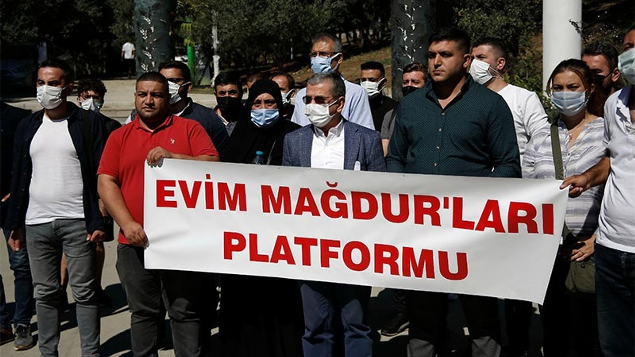 'Evim Mağdurları Platformu' üyeleri Şişli Demokrasi Parkı'nda eylem yaptı