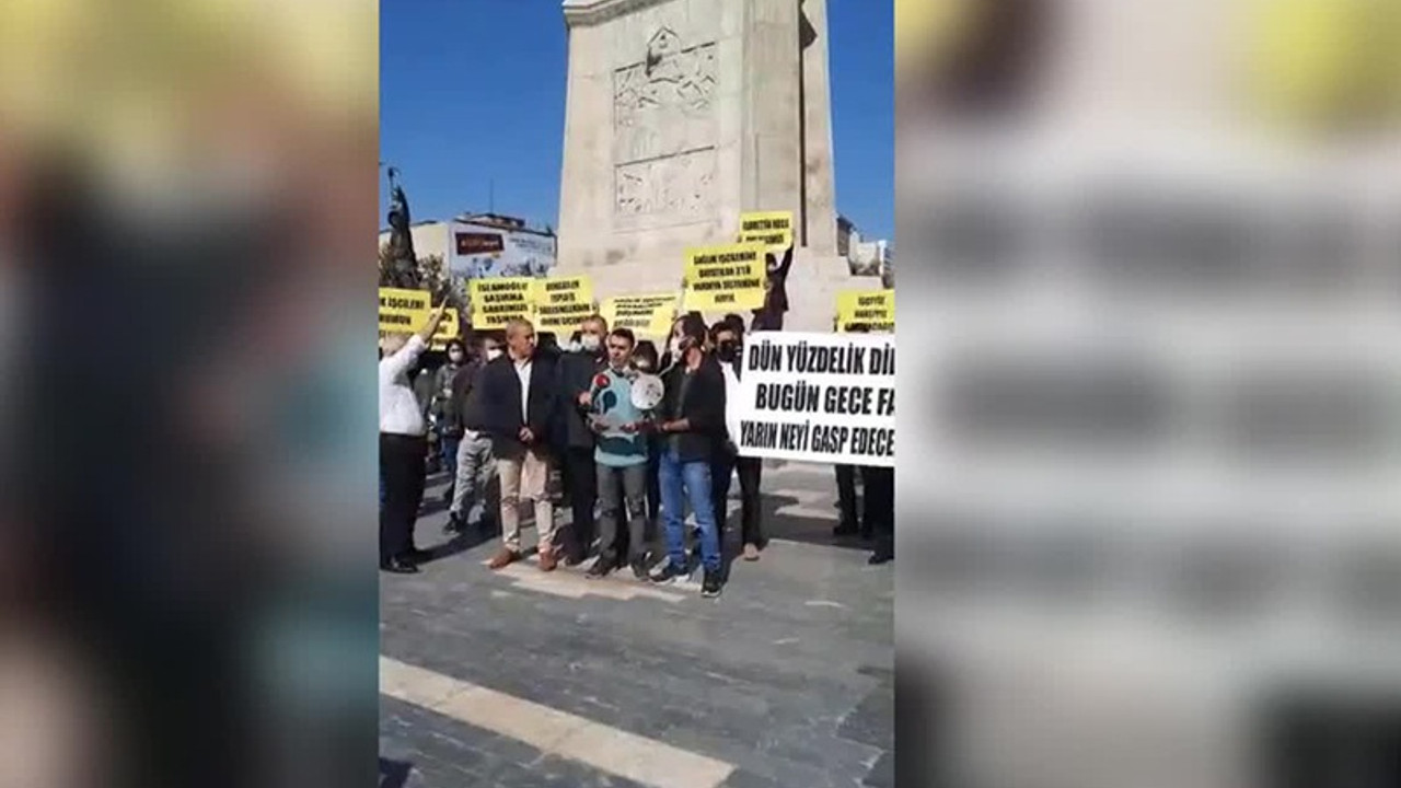 Sağlık işçileri, TİS'teki yüzde 35 gece mesai zammının kaldırmasını protesto etti