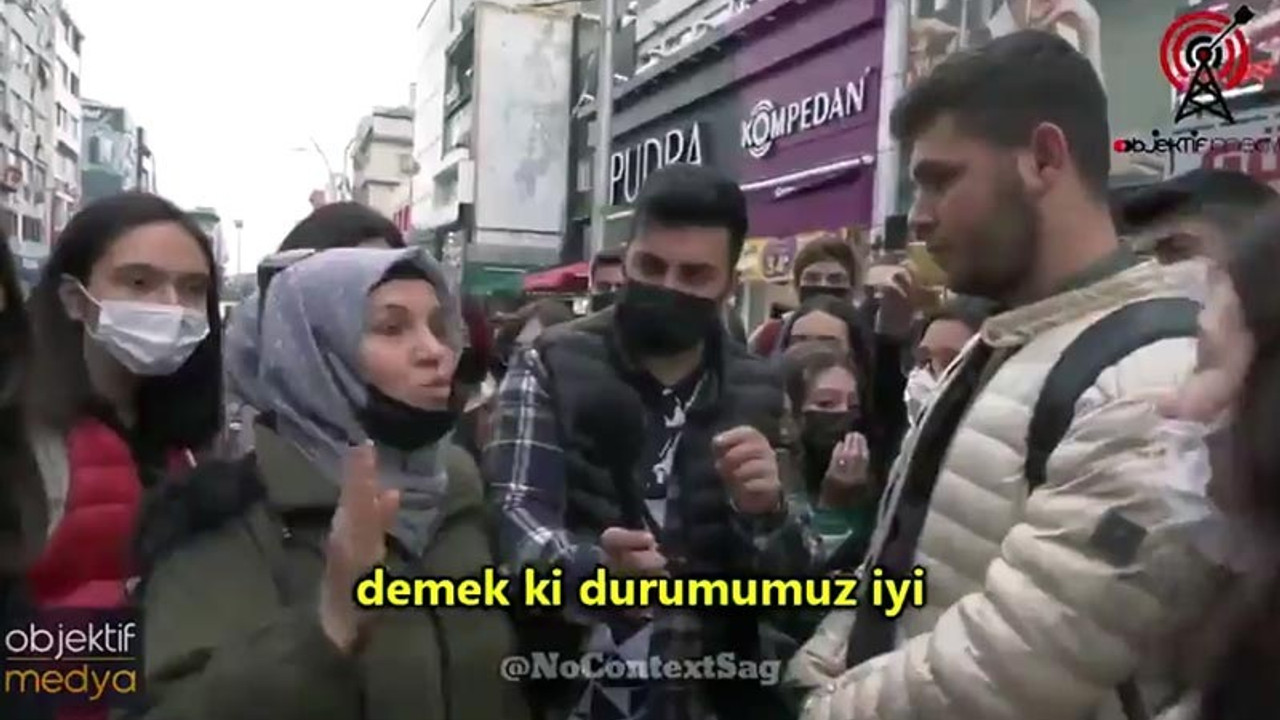 AKP'yi savunan kadın: Kafeye gidebiliyorsak demek ki durumumuz iyi