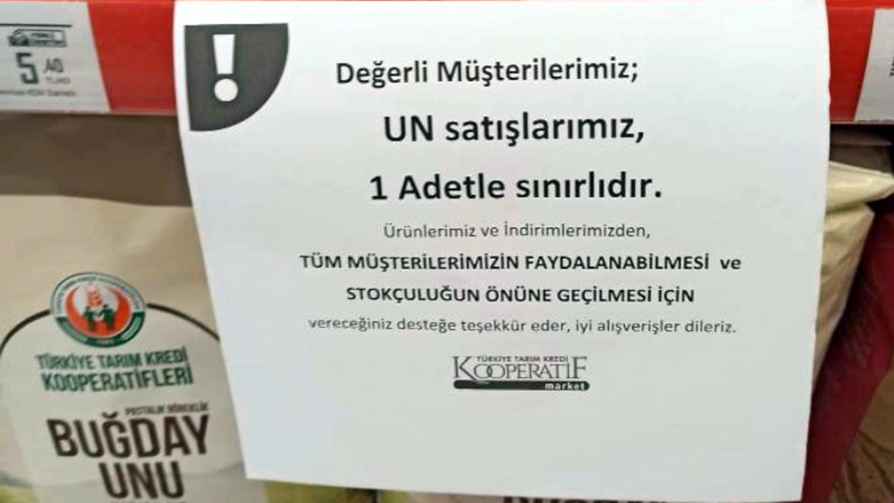 Yağ ve şekerden sonra un satışına da kota