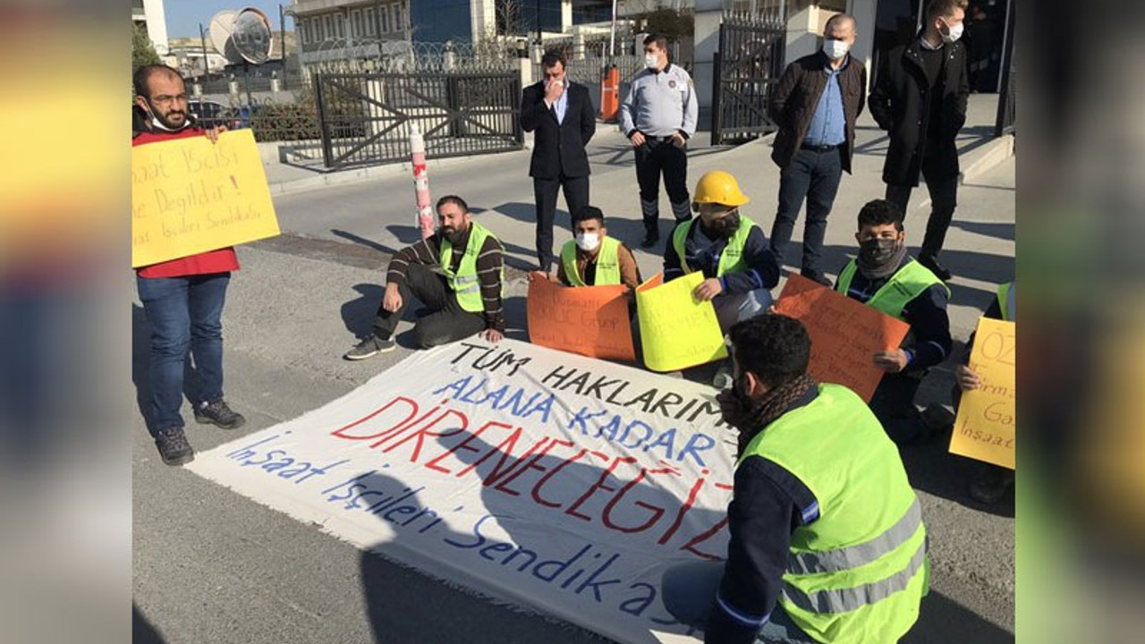 İnşaat işçilerinden TOKİ'ye protesto