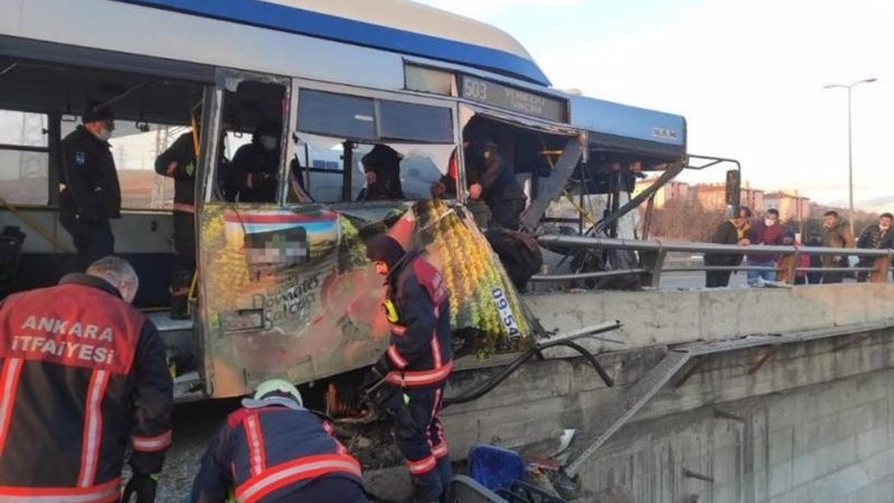 Ankara'da otobüs kazası: 20 yaralı