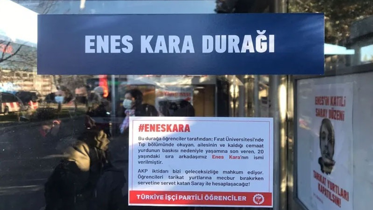 İzmir'de bir durağa Enes Kara'nın ismi verildi