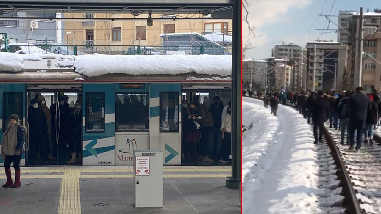 Marmaray arızalandı; trende bekletilen yolcular yürümek zorunda kaldı