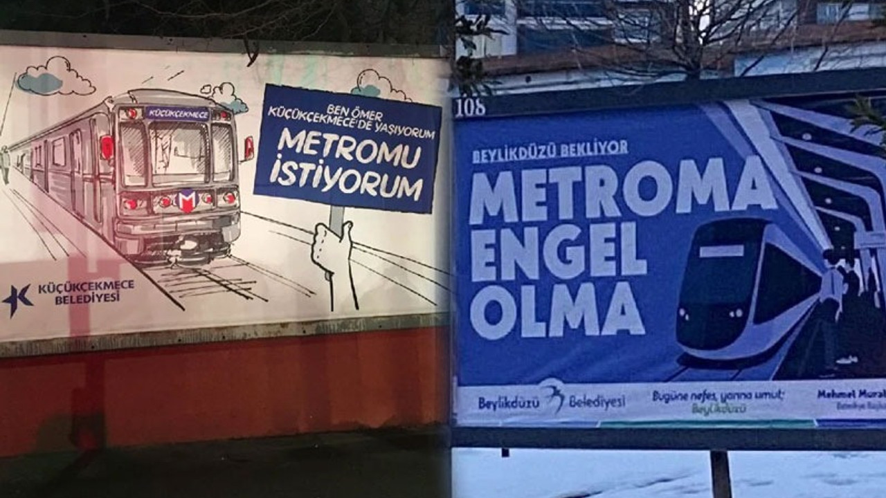 İBB’nin metro projesinin onaylanmamasına belediyelerden afişli tepki