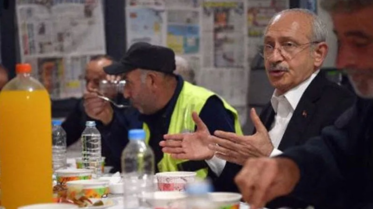 Kılıçdaroğlu, inşaat işçileriyle iftar yaptı