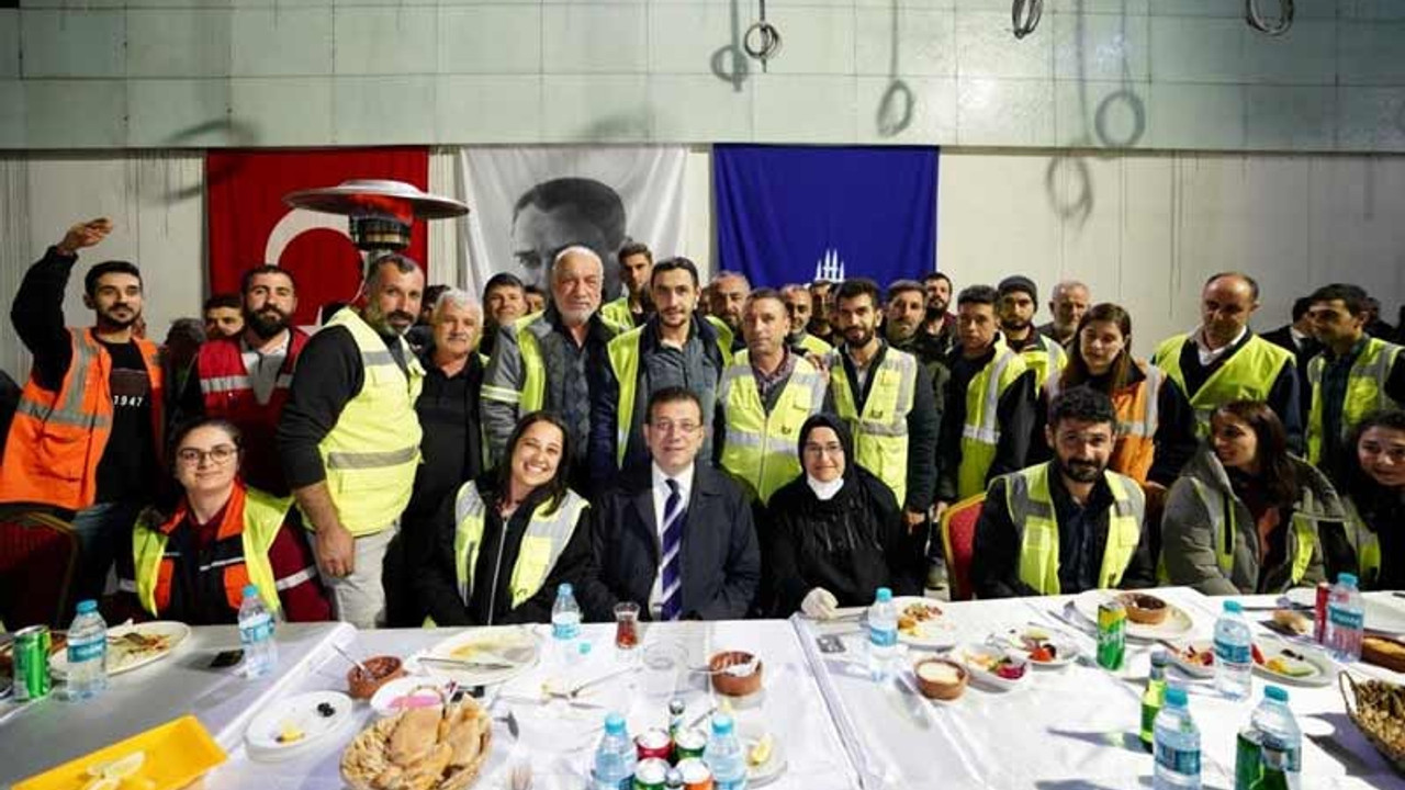 İmamoğlu metro çalışanlarıyla iftar yaptı