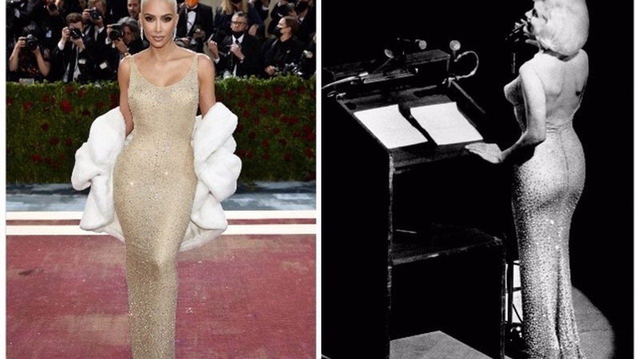 Kim Kardashian Marilyn Monroe'nun ikonik elbisesini giyebilmek için 7 kilo verdi!