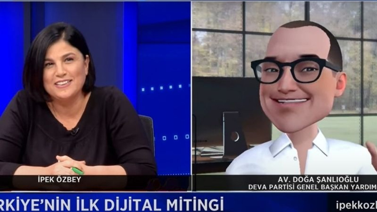 Metaverse'te miting hazırlığı: DEVA'lı Şanlıoğlu, Halk TV yayınına avatarıyla bağlandı