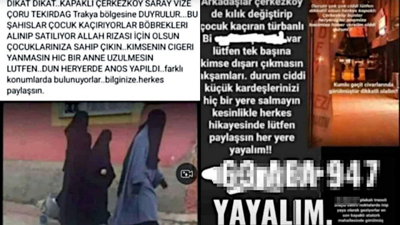 Tekirdağ'da çocuk kaçırma paylaşımları için 'gerçek dışı' açıklaması