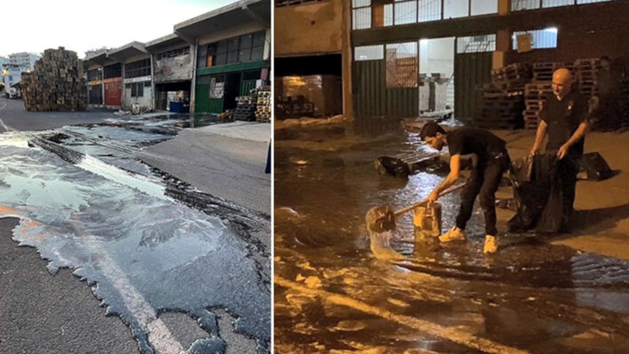 Diyarbakır'da sıvı dolum makinesi basınçla taştı