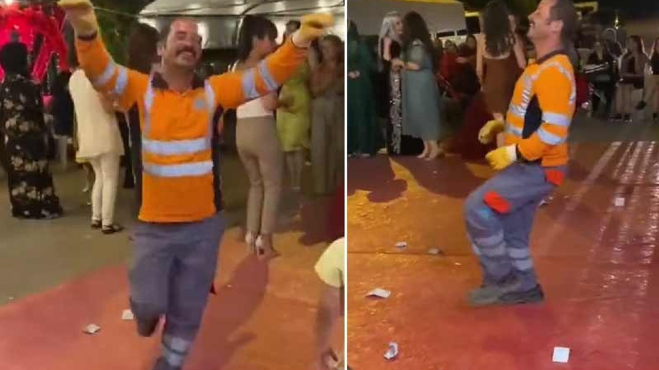 Dans ederek çalışan temizlik işçisi Hamit Karakaya'nın yeni görüntüleri ortaya çıktı