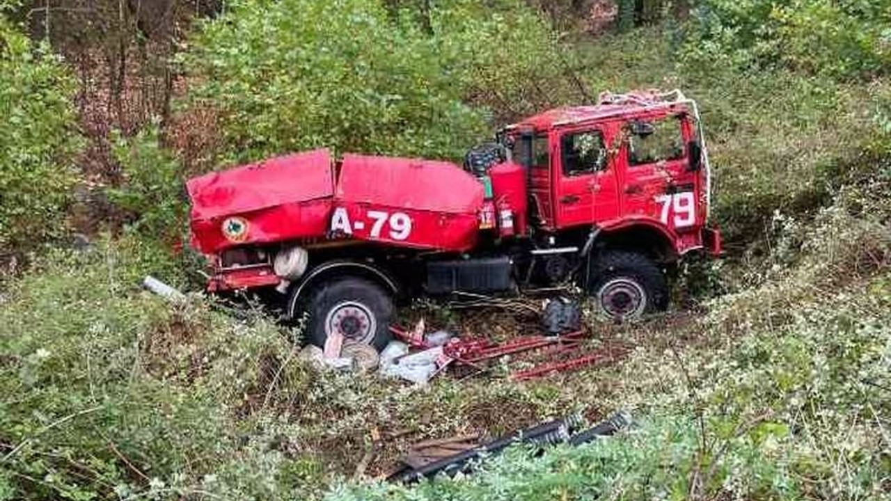 Orman yangını ihbarına giden arazöz kaza yaptı: 4 yaralı