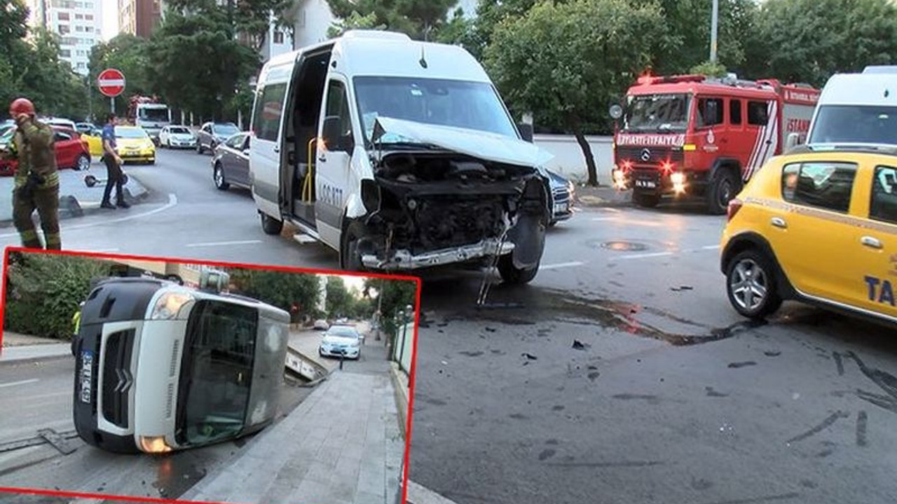 İstanbul'da işçileri taşıyan iki servis aracı çarpıştı: 1 yaralı