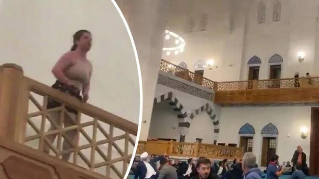 Cami cemaatine bağıran kadın gözaltına alındı