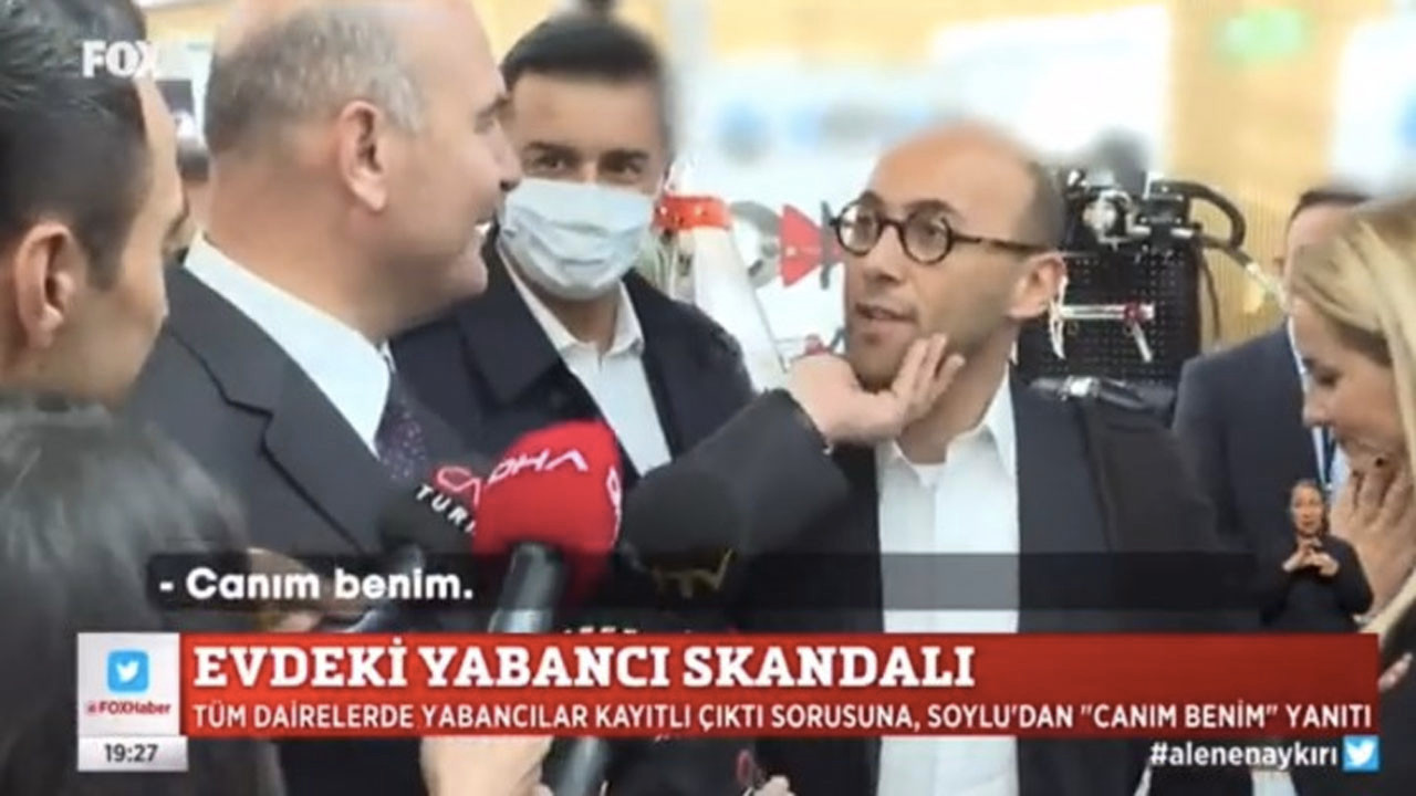 Muhabirin sorusunu yanıtlamayan Soylu: Çenesini okşayıp 'canım benim' dedi