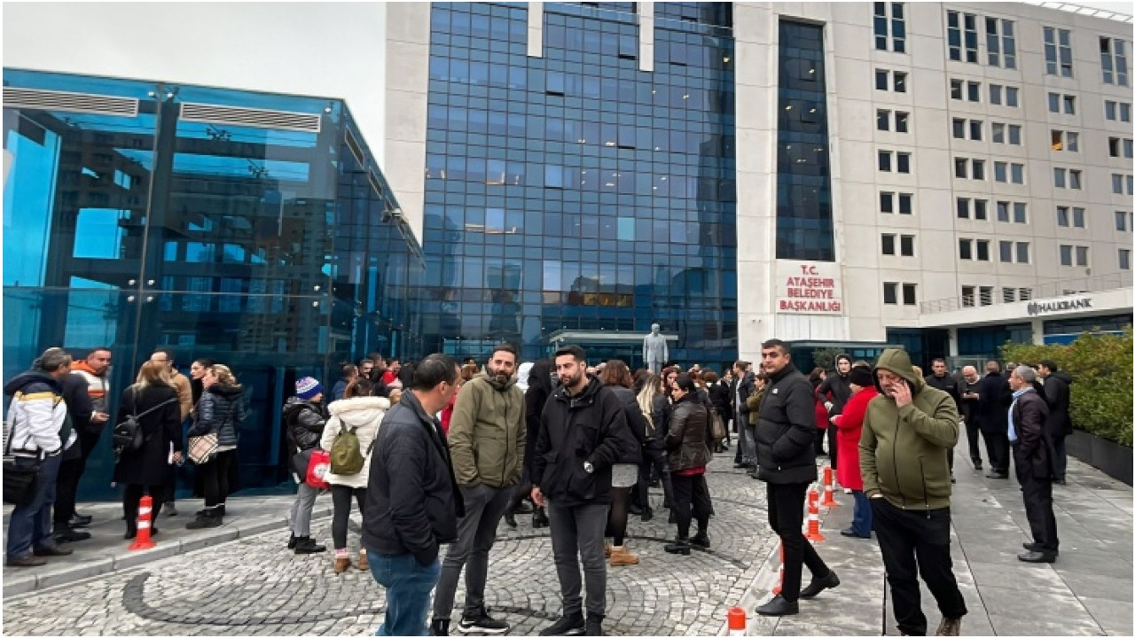 Ataşehir Belediyesi çalışanlarından iş bırakma eylemi