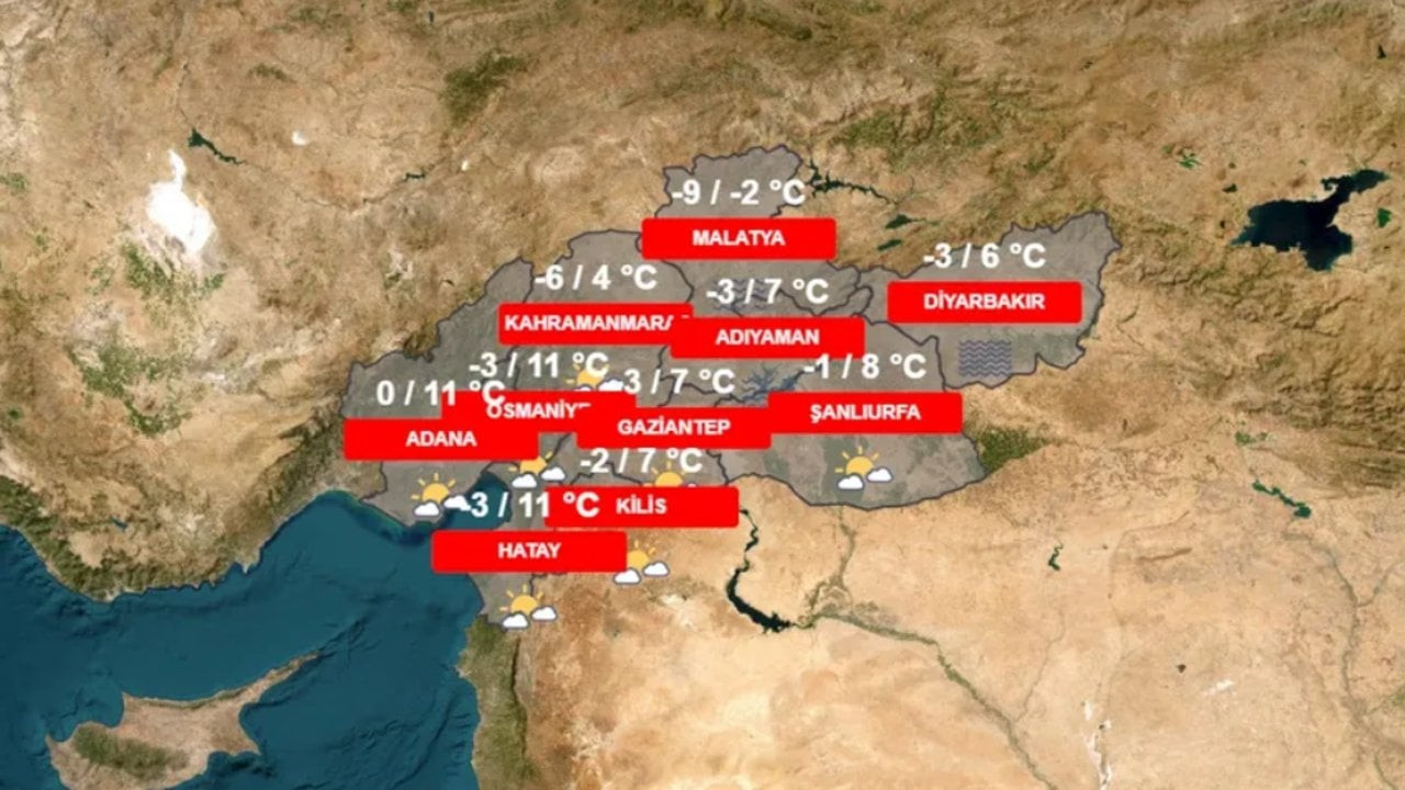 Deprem bölgesinde hava sıcaklığı düşecek