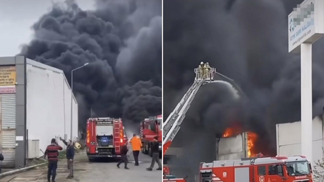 İzmir’de geri dönüşüm tesisindeki yangın kontrol altına alındı