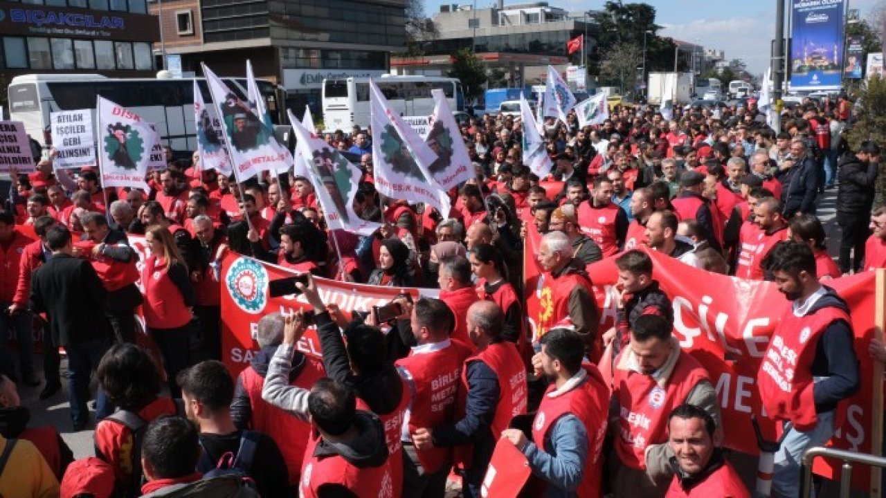 Cengiz Holding önünde işçi protestosu