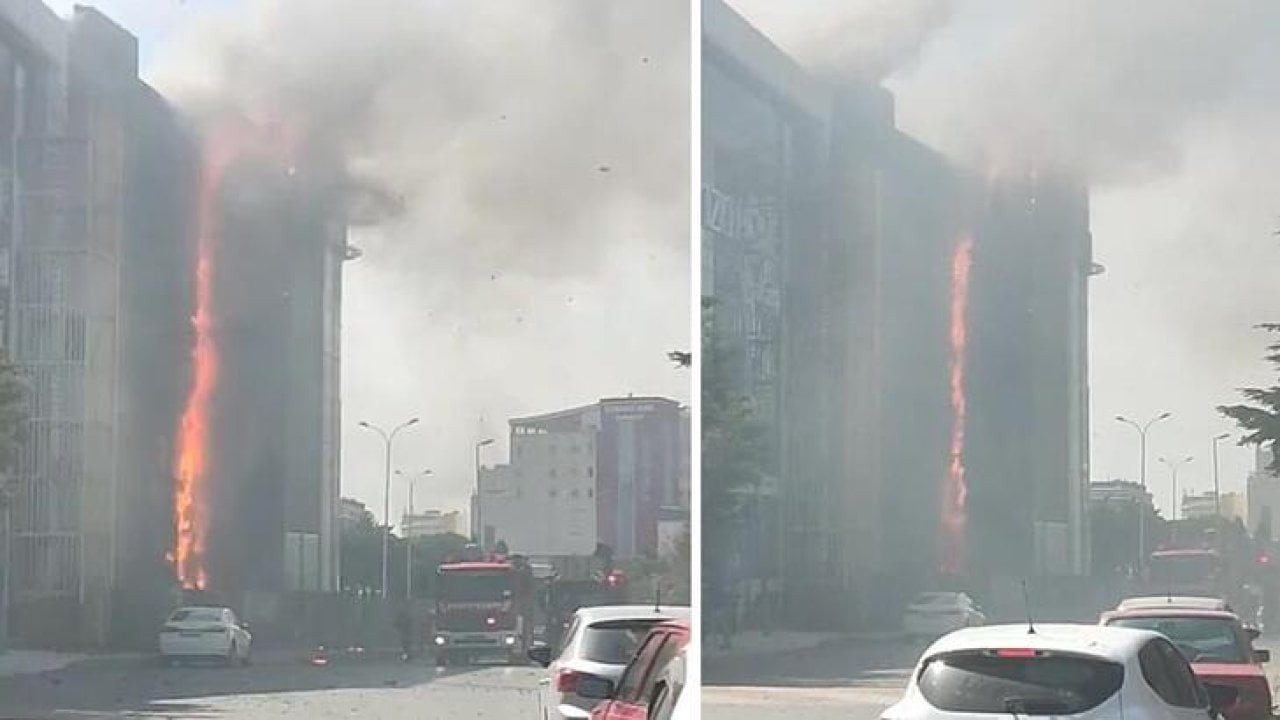 Beylikdüzü'nde iş merkezinde yangın