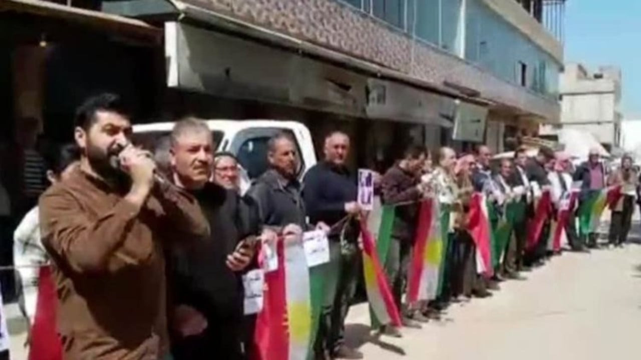 ENKS, Newroz katliamına karşı Haseke'de eylem yaptı: 'Silahlı gruplar Afrin'den çıkarılmalı'