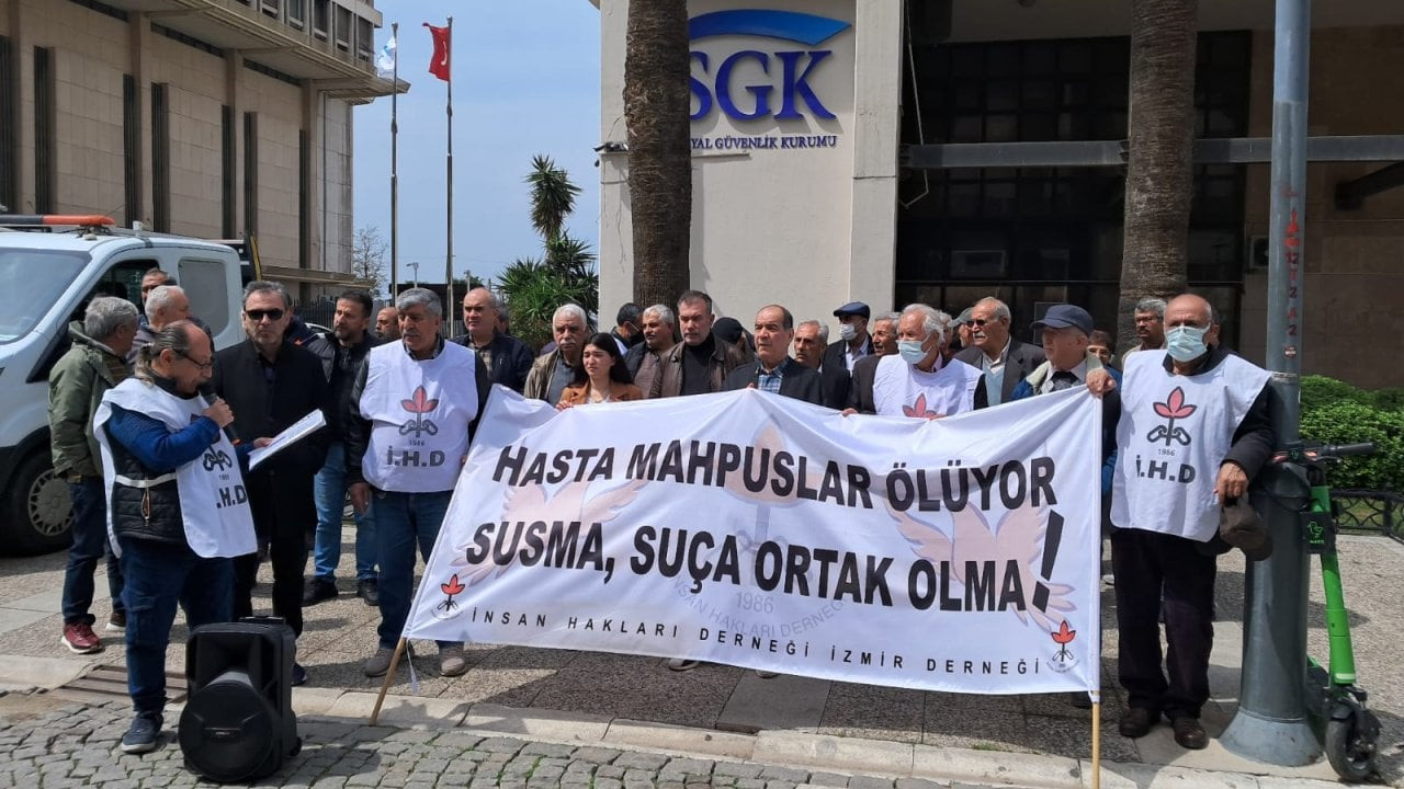 İHD hasta mahpuslar için eylemlerini sürdürdü: İlhan Dikme serbest bırakılsın