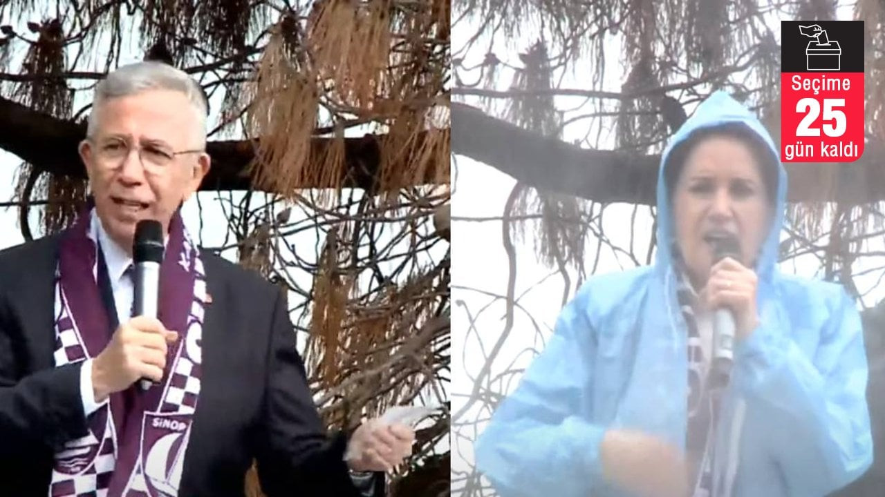 Akşener ve Yavaş Sinop'ta yağmur altında miting yaptı