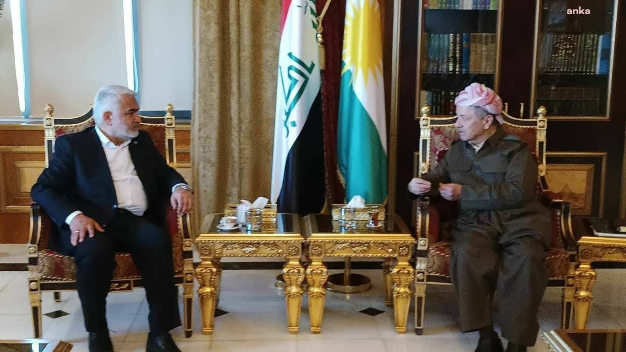 HÜDA PAR lideri Yapıcıoğlu, Erbil'de Mesut Barzani ile görüştü