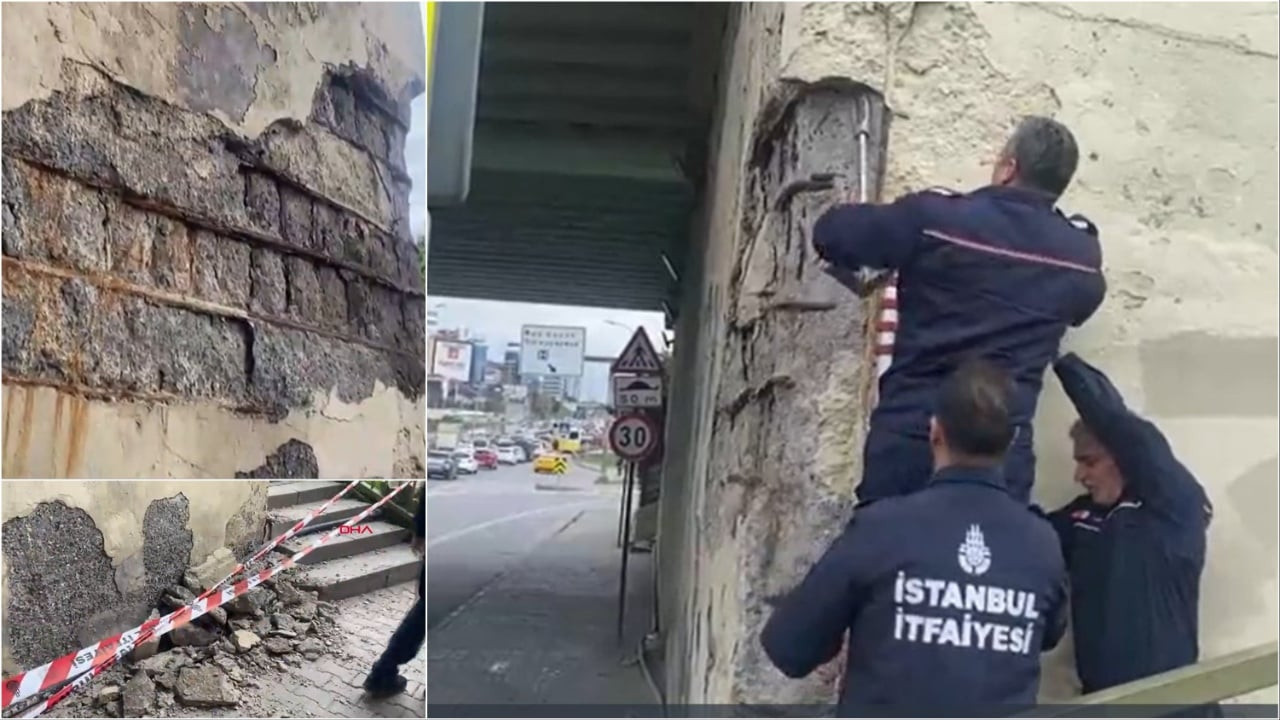 Maltepe'de midye kabuklarıyla gündeme gelen köprüde beton döküldü